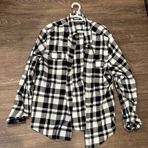 George Black & White Plaid Button-Down Shirt